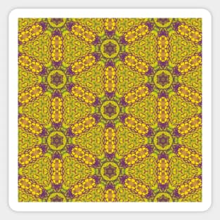 Detailed Yellow and Green Hex Shaped Star Pattern - WelshDesignsTP004 Sticker